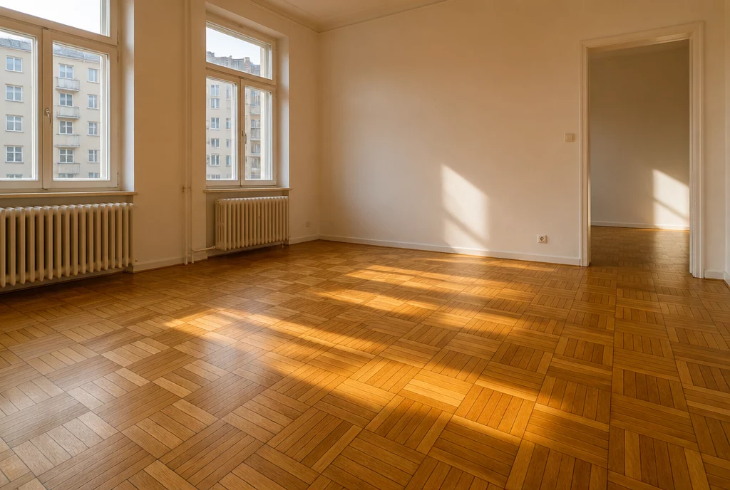 Nachher: frisch geschliffenes und geöltes Mosaikparkett